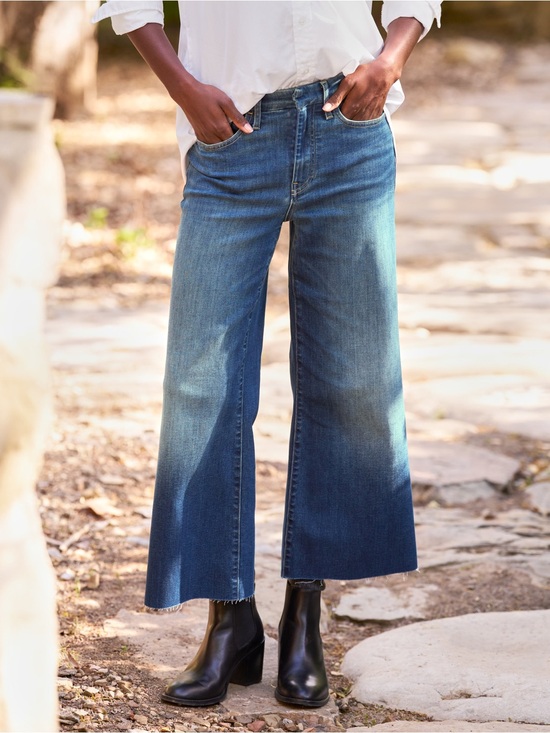 Frank & Eileen Denim - Frank & Eileen Dark Blue Galway High-Rise Wide Leg Jeans